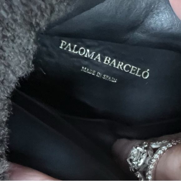 Anthropologie Paloma Barcelo Nazare Black Suede Shearling Platform Boots 40 US 9 - Picture 11 of 12